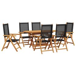 7-Piece Folding Garden Dining Set: Compact & Stylish
