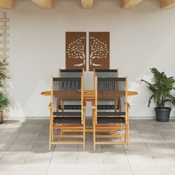 Concise Black Acacia 5-Piece Outdoor Set