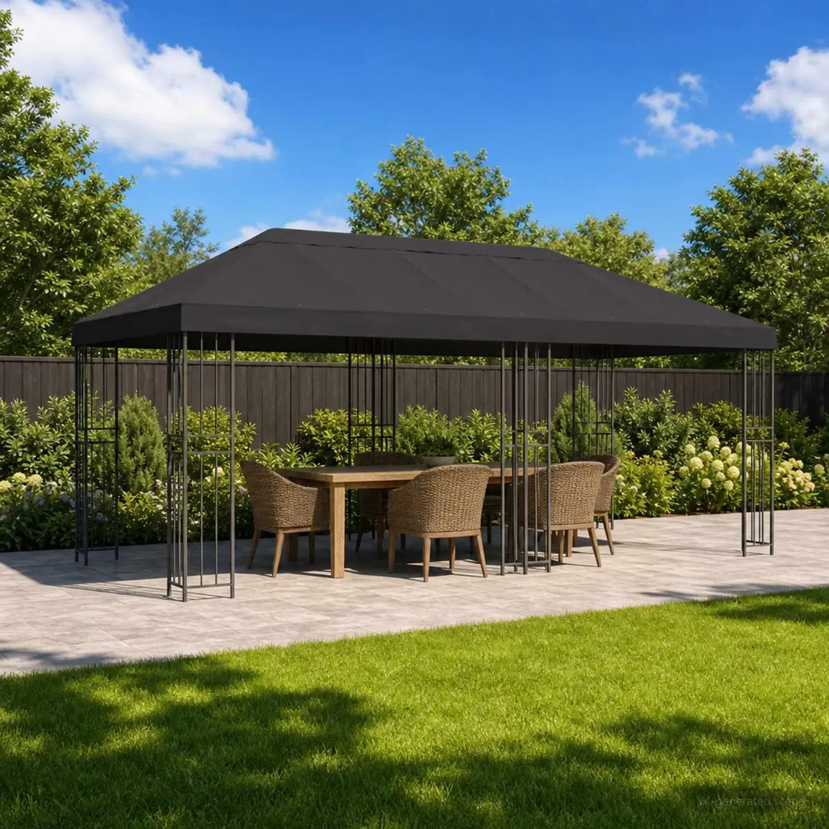 Garden Gazebo Anthracite 6x3m Outdoor Canopy with Mesh Sidewalls for Bug Protection and Ventilation