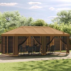 Compact Black Steel Gazebo Frame - 6 x 3 m