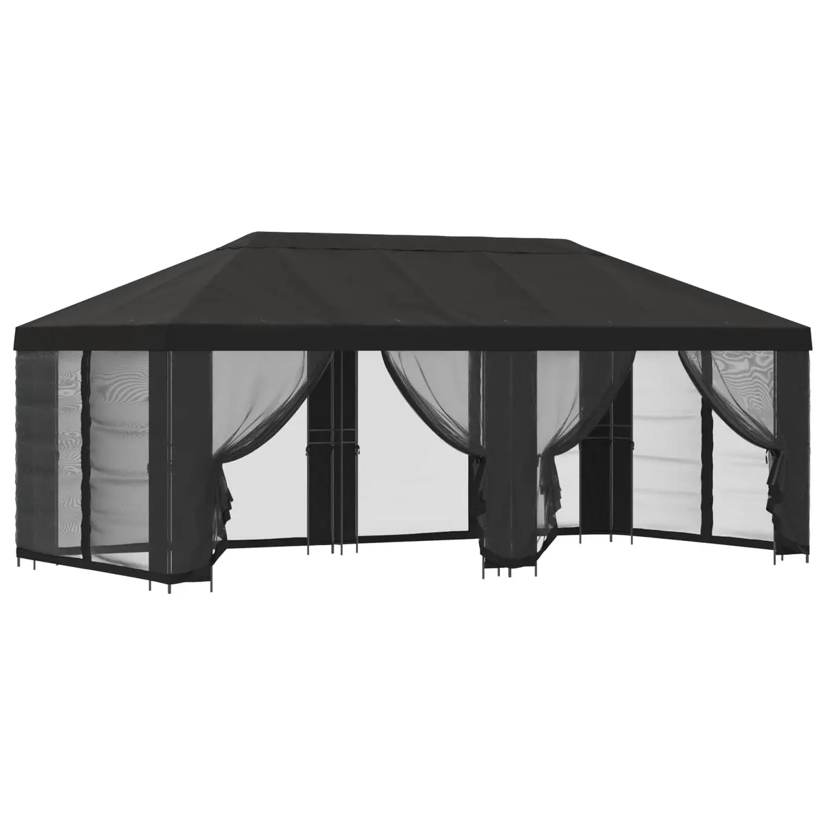 Garden Gazebo Anthracite 6x3m Outdoor Canopy Mesh Sidewalls Spacious Layout