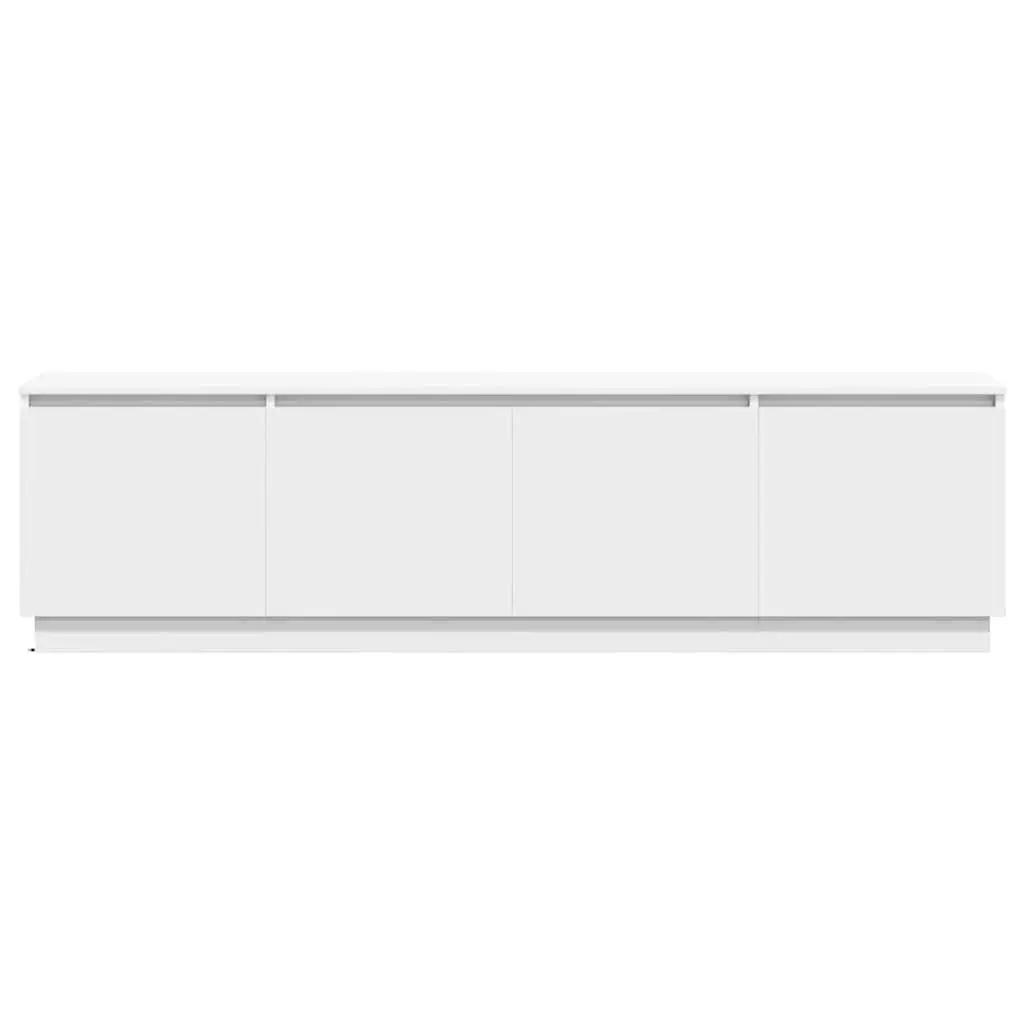 White TV Cabinet Modern LED Storage Unit 180x38x49cm Engineered Wood Lounge