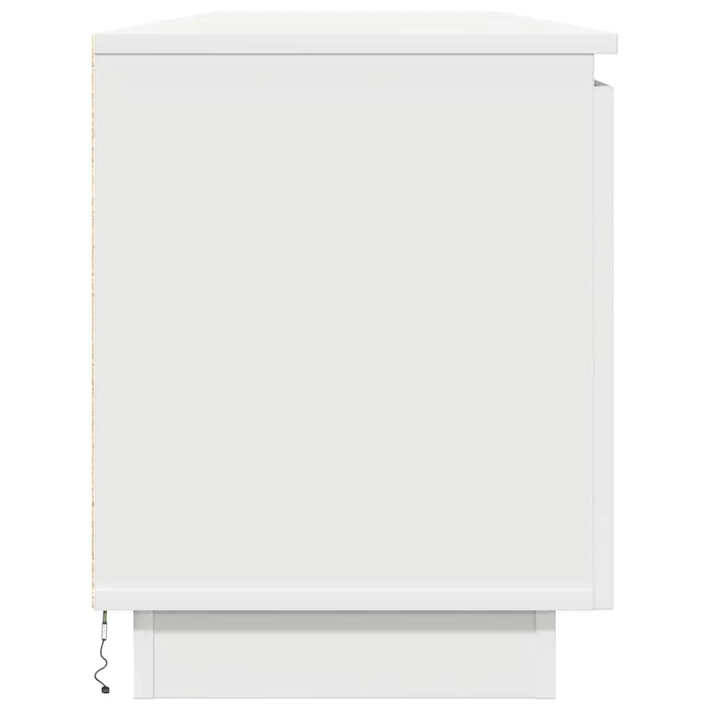 White TV Cabinet Modern LED Storage Unit 180x38x49cm Engineered Wood Lounge