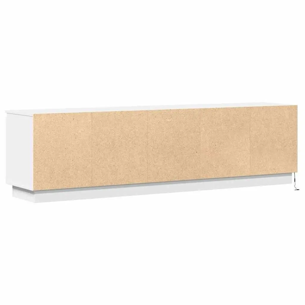 White TV Cabinet Modern LED Storage Unit 180x38x49cm Engineered Wood Lounge