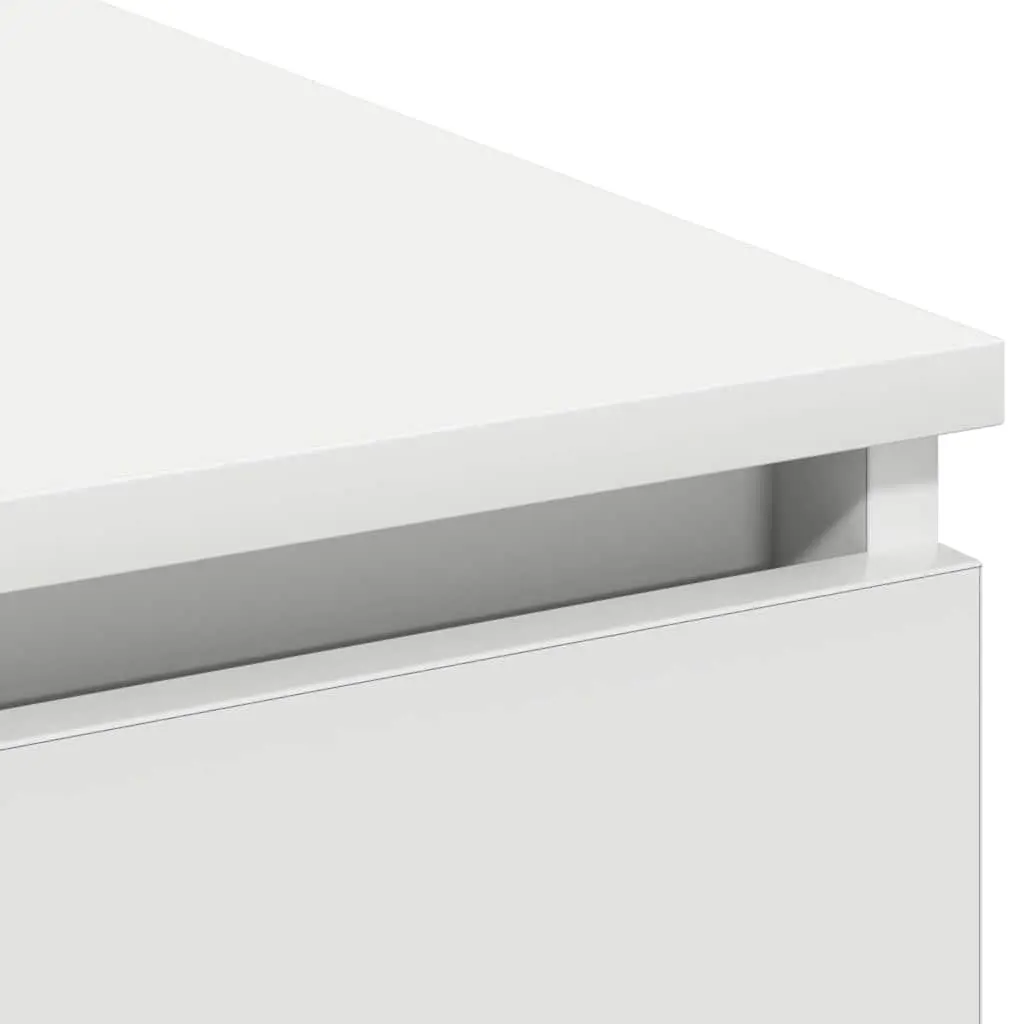 White TV Cabinet Modern LED Storage Unit 180x38x49cm Engineered Wood Lounge