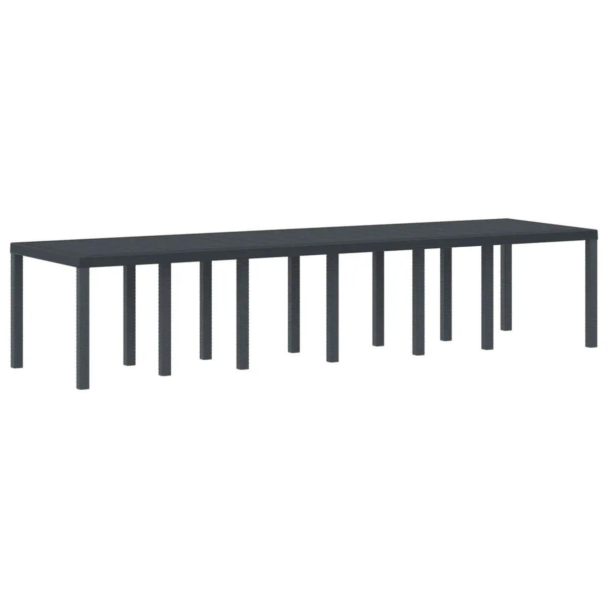 Garden Dining Table Anthracite Poly Rattan Outdoor Furniture Rectangular Large