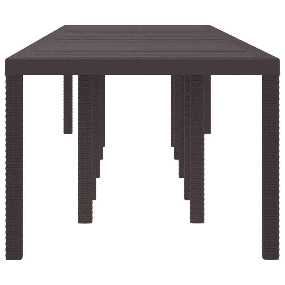 Outdoor Garden Dining Table Rectangle Brown Poly Rattan Steel Frame 350x100x74cm