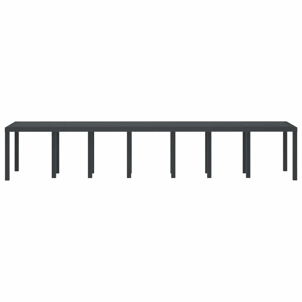 Garden Table Anthracite Poly Rattan Outdoor Dining Rectangular 400x100x73cm