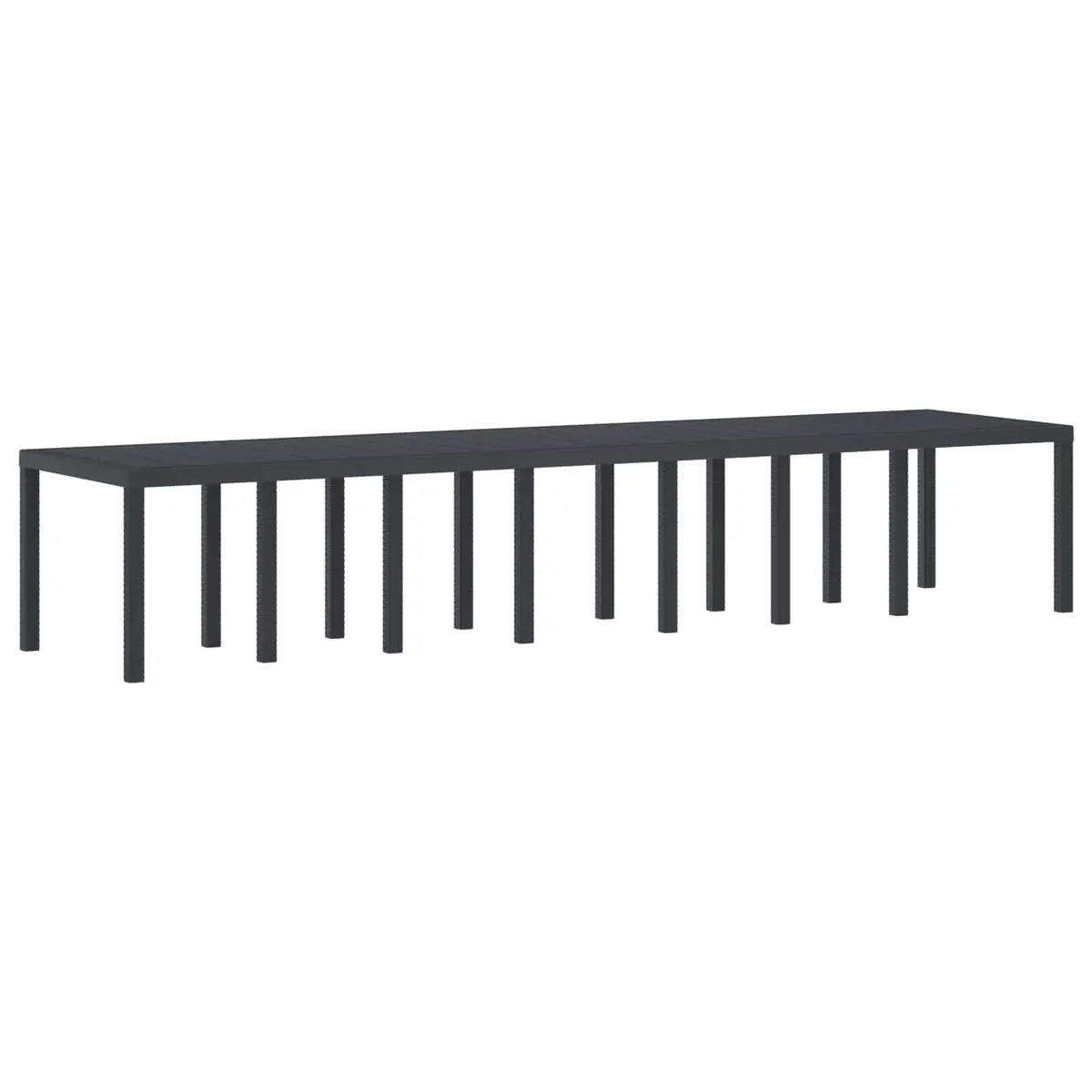 Garden Table Anthracite Poly Rattan Outdoor Dining Rectangular 400x100x73cm