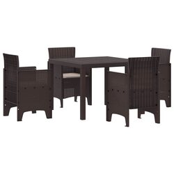 Compact 5 Piece Dining Set for Outdoor Use