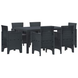 Garden Dining Set 7 Pieces Outdoor Furniture Patio Table Chairs Anthracite