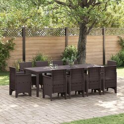 Stylish 11-Piece Rattan Dining Set for Your Garden