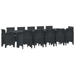 Concise 13-Piece Outdoor Dining Set in Anthracite