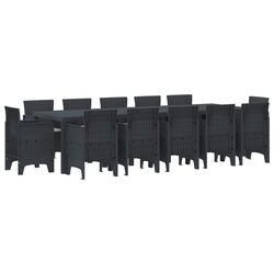 Sleek 13-Piece Anthracite Outdoor Dining Set