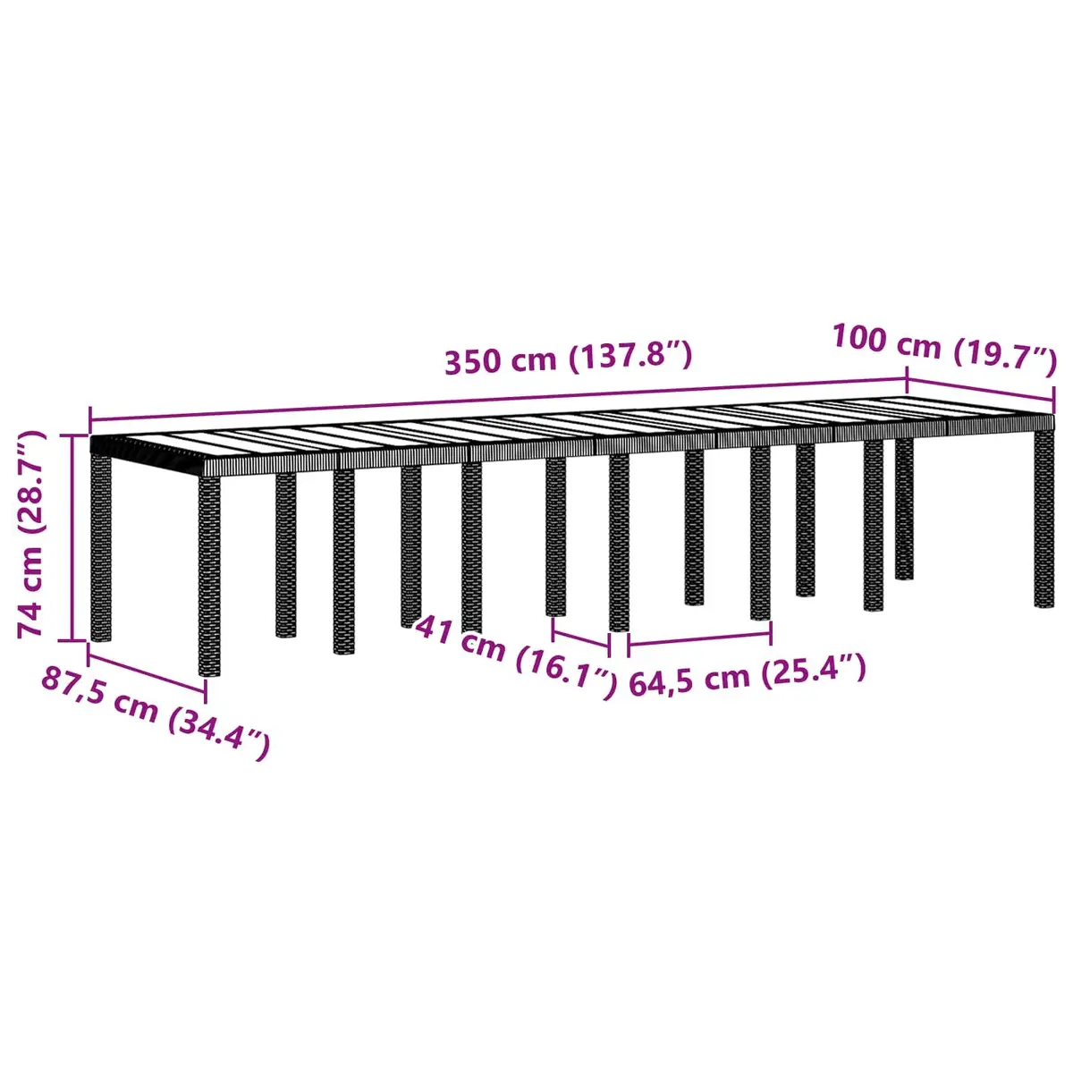 Garden Dining Set 15 Pcs Anthracite Poly Rattan Outdoor Furniture Patio Table