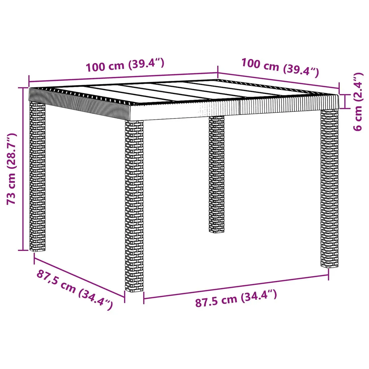 Garden Dining Set 3pcs Anthracite Outdoor Patio Table Chairs Backyard Furniture