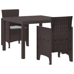 Concise 3-Piece Outdoor Dining Set with Cushions