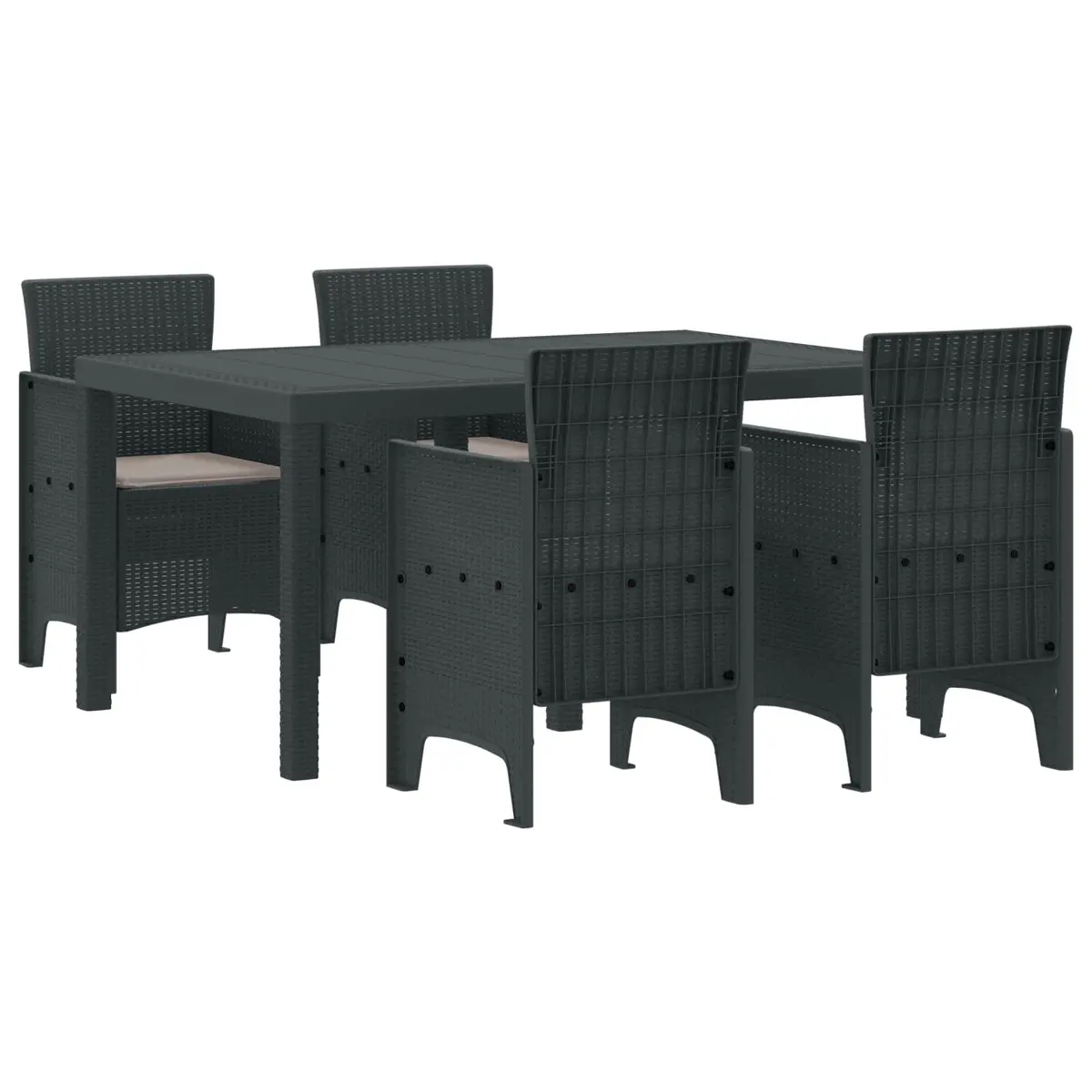 Garden Dining Set 5 Piece Outdoor Furniture Patio Table Chairs Anthracite