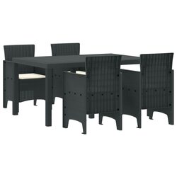 Garden Dining Set 5 Pieces Anthracite Outdoor Patio Furniture Rattan Table