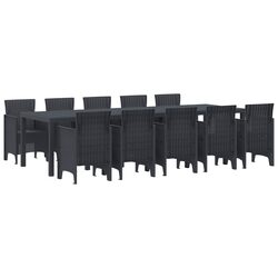 Concise 11-Piece Anthracite Outdoor Dining Set