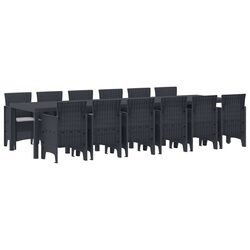 Compact 13-Piece Anthracite Dining Set for Outdoors
