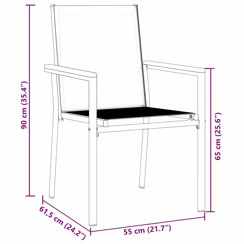 Garden Dining Set 5 Pieces Outdoor Furniture Table Chairs Steel Frame Textilene