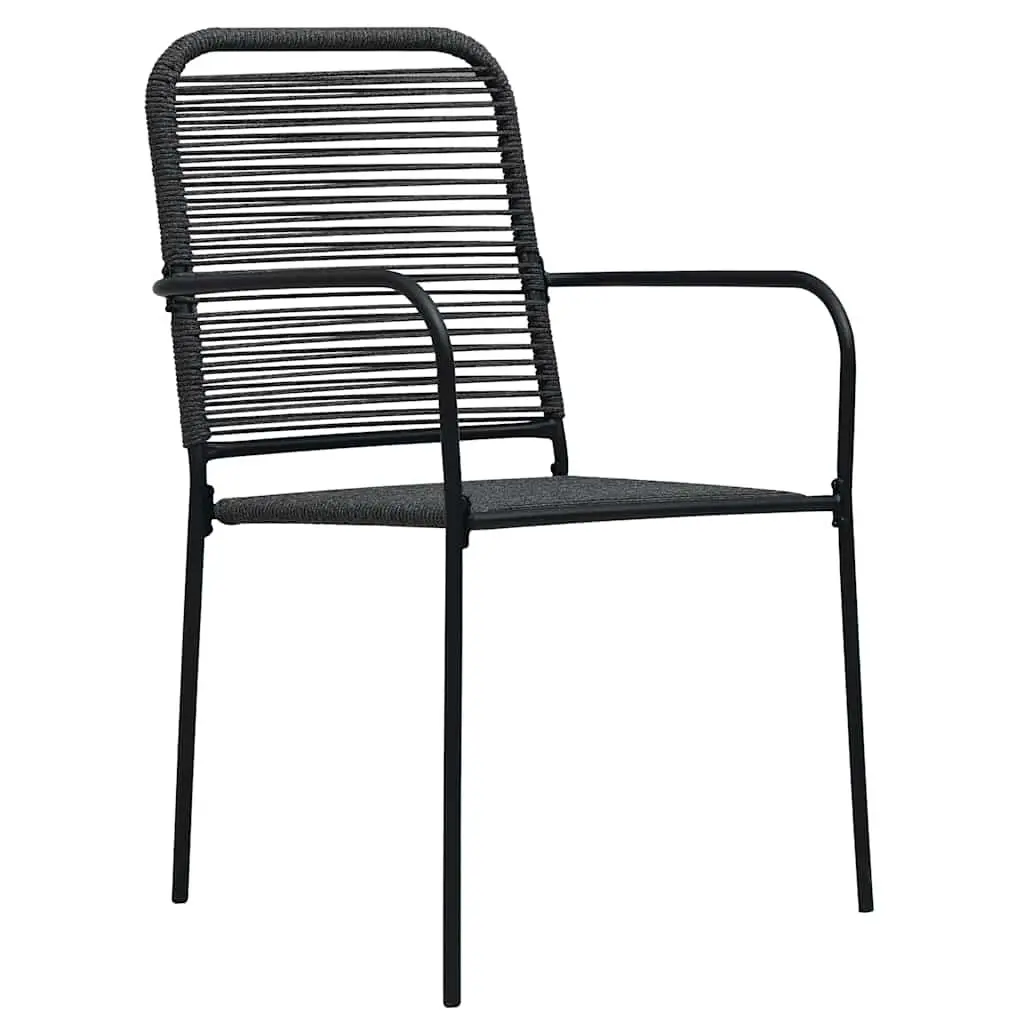 Outdoor Dining Set 7 Piece Rectangular Garden Furniture Black Steel Frame Patio