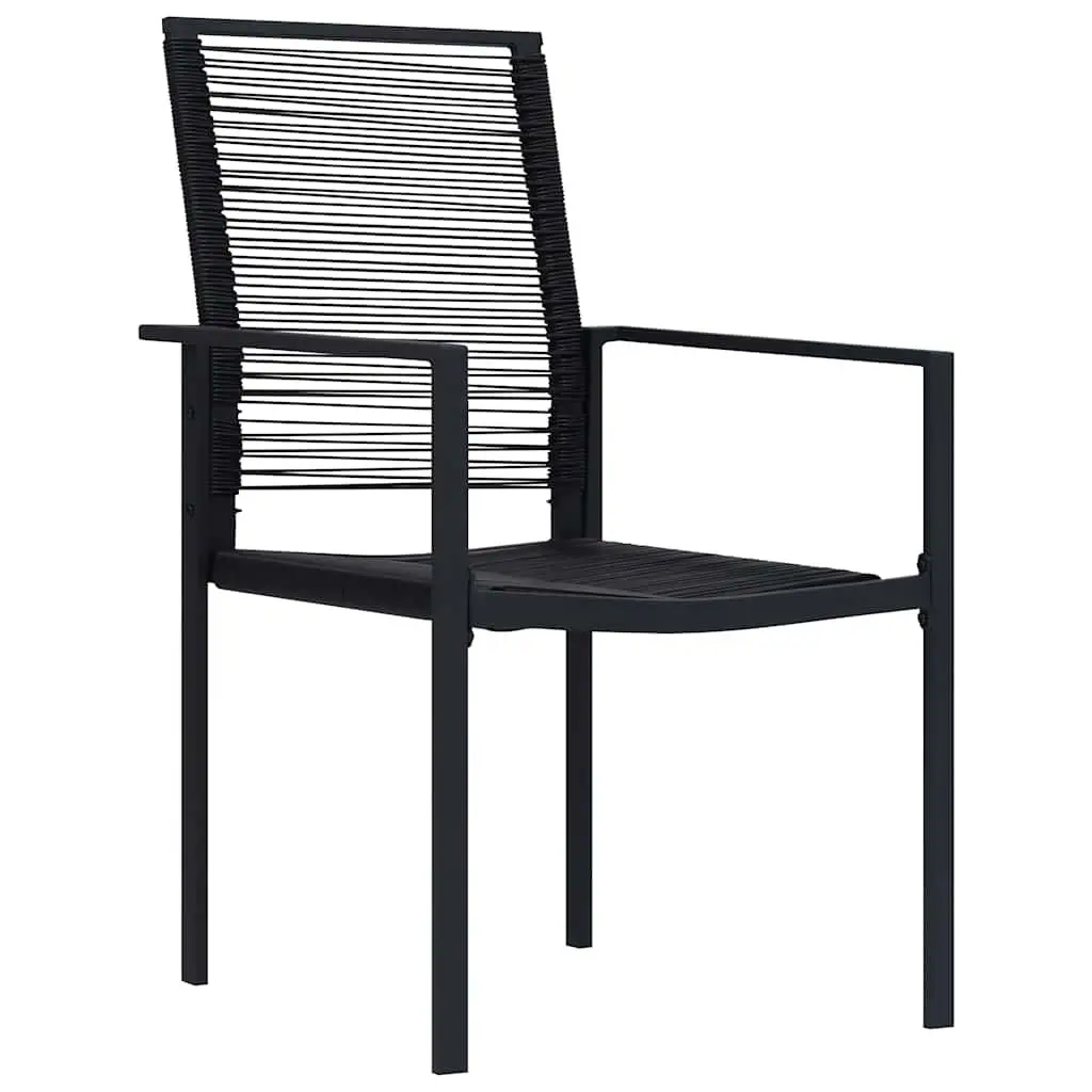 Garden Dining Set 7 Piece Outdoor Furniture Black Steel Frame Patio Table Chairs