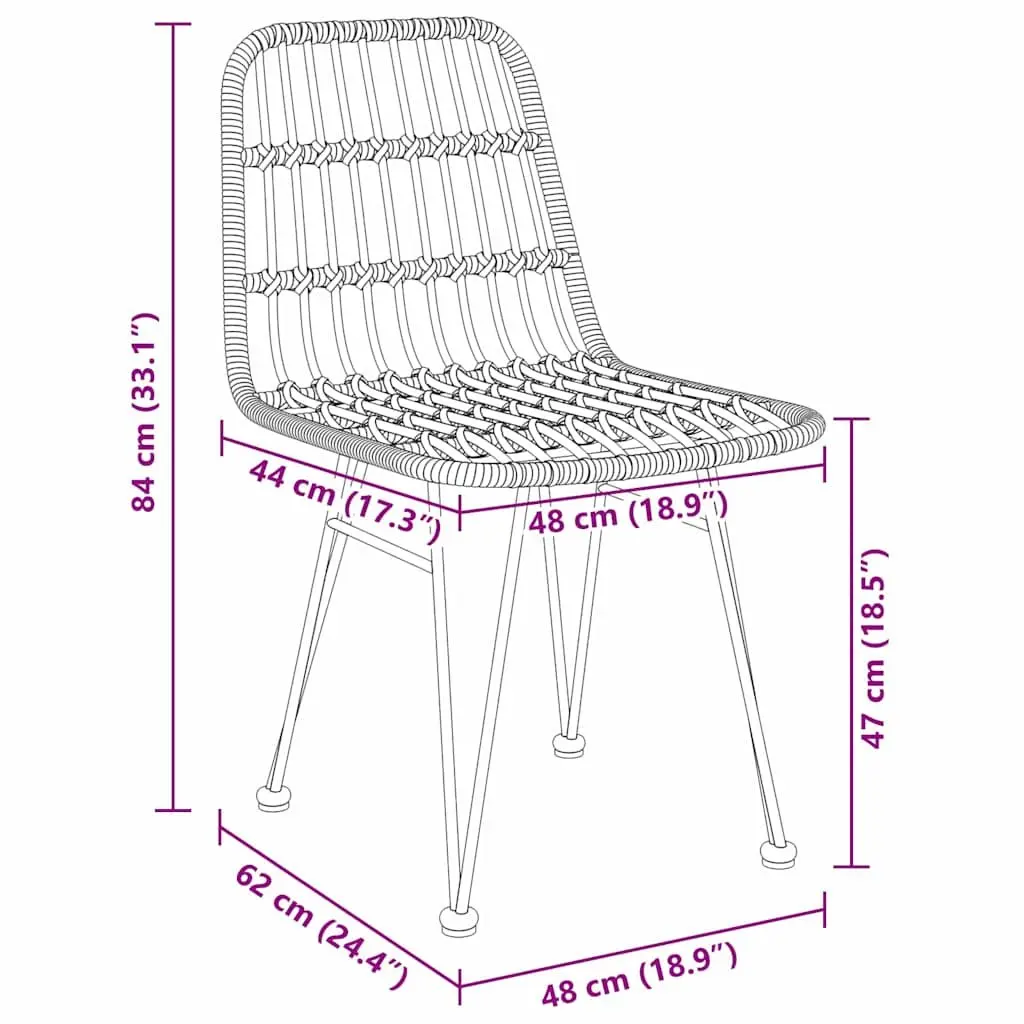 Garden Dining Set 5 Pieces with Rattan Weave