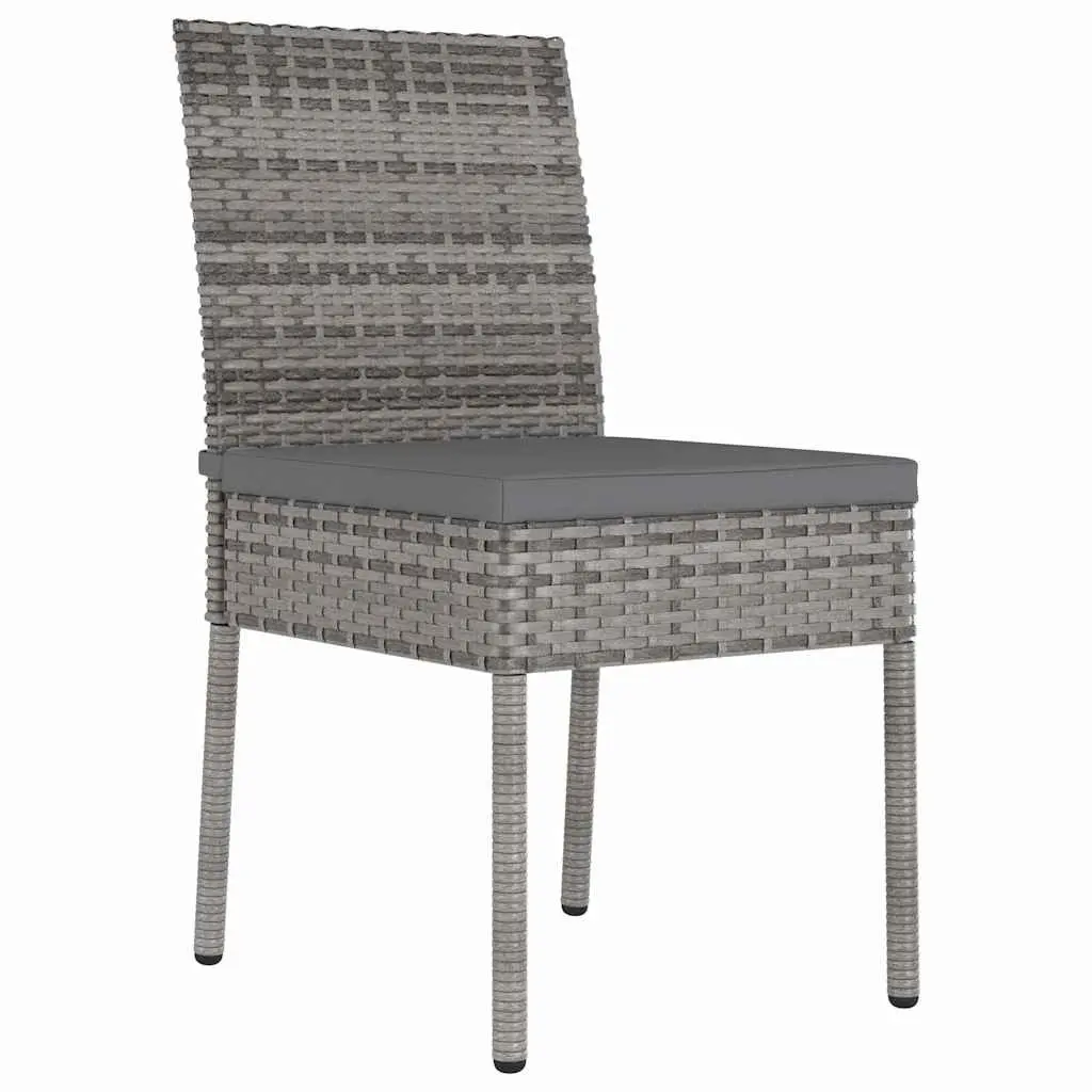 Garden Dining Set 3 Pieces Grey Powder-Coated Steel Frame Outdoor Furniture