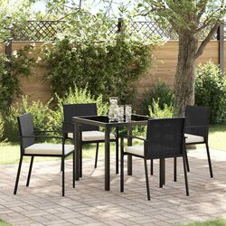 Compact 5-Piece Outdoor Dining Set in Black