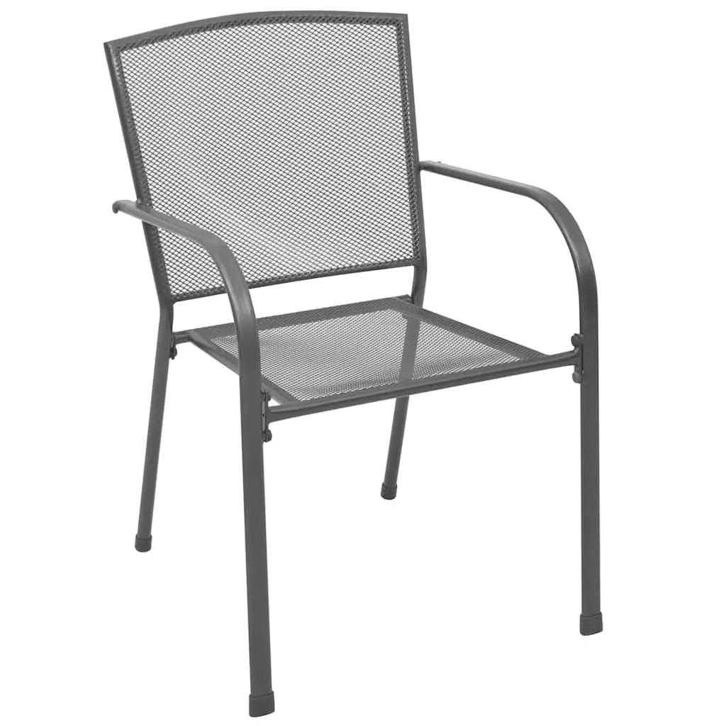 Garden Dining Set 3 Pieces Outdoor Furniture Anthracite Powder-Coated Steel