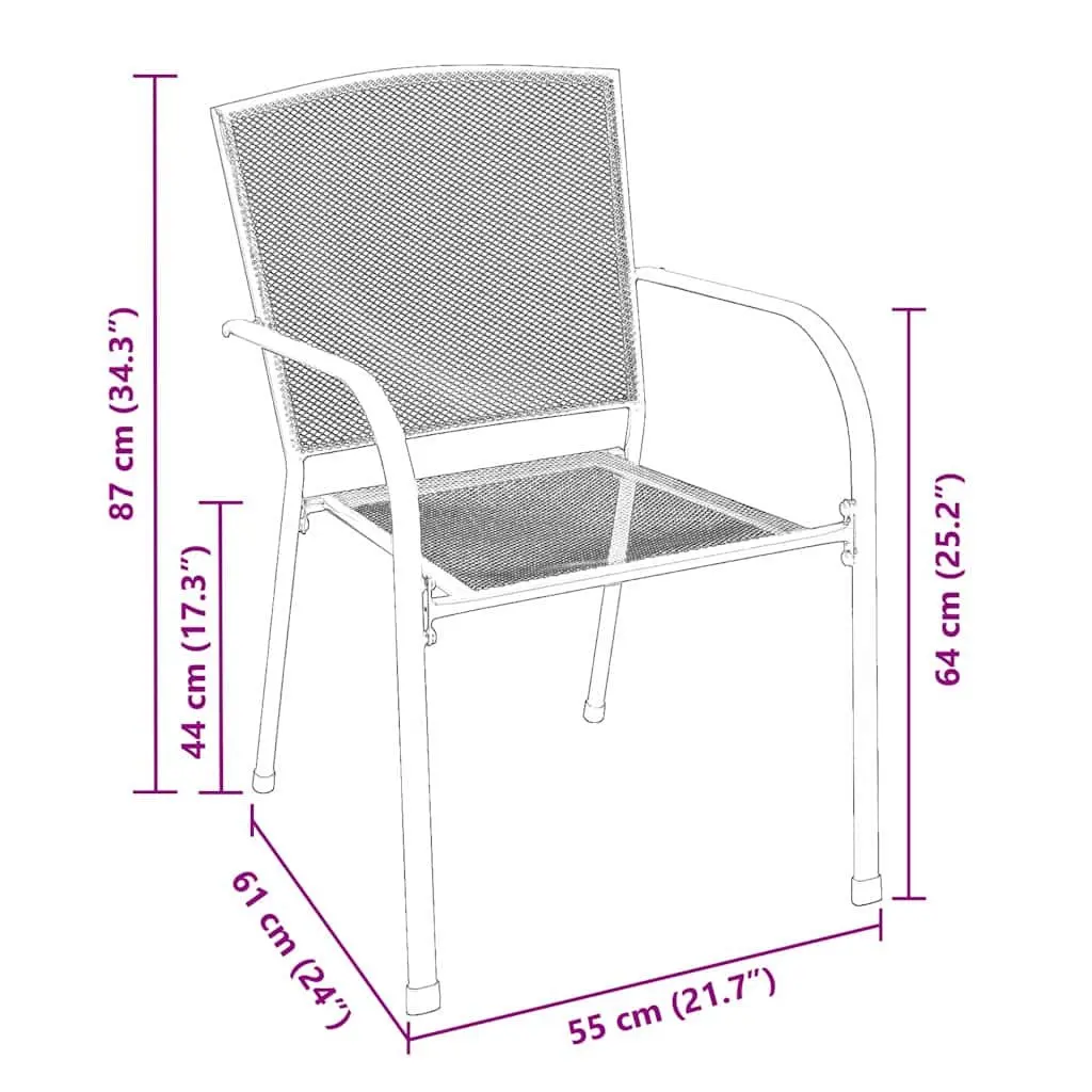 Garden Dining Set 3 Pieces Outdoor Furniture Anthracite Powder-Coated Steel