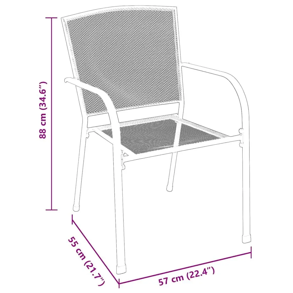 Garden Dining Set Anthracite 5 Piece Rectangular Table with Tempered Glass Top and Four Chairs