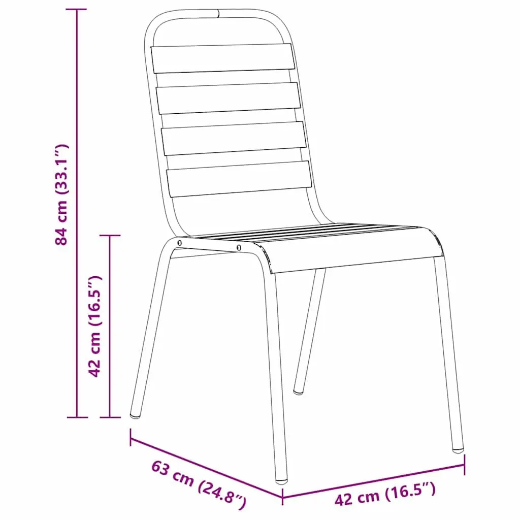 Garden Dining Set 5 Pieces Anthracite Steel Outdoor Furniture Patio Table Chairs