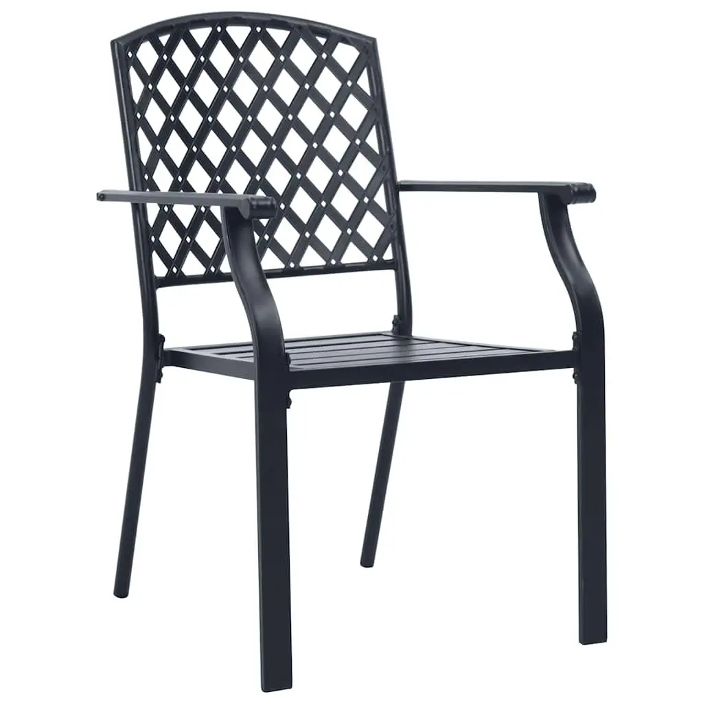 Garden Dining Set 5 Piece Outdoor Furniture Tempered Glass Anthracite Steel