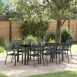 Compact 9-Piece Garden Dining Set with Modern Design