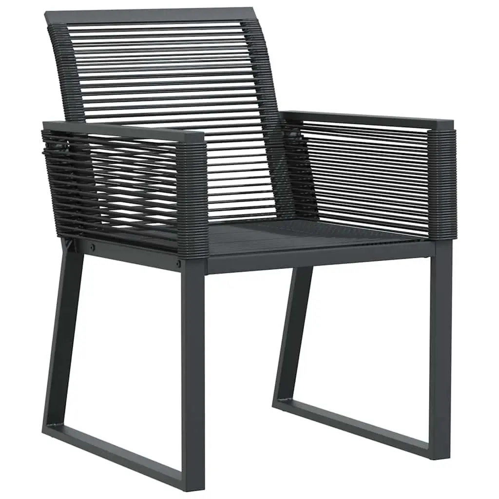Garden Dining Set Black 5 Piece Modern Rectangular Outdoor Furniture