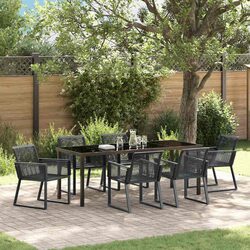 Compact and Durable Garden Dining Set, 7 Pieces