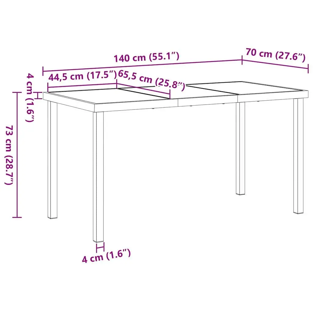 Garden Dining Set 5 Pieces Black Steel Frame Outdoor Furniture Patio Table