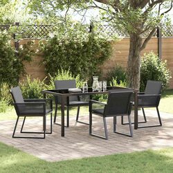 Concise 5-Piece Garden Dining Set: Modern and Durable
