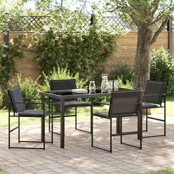 Concise 5 Piece Black Garden Dining Set