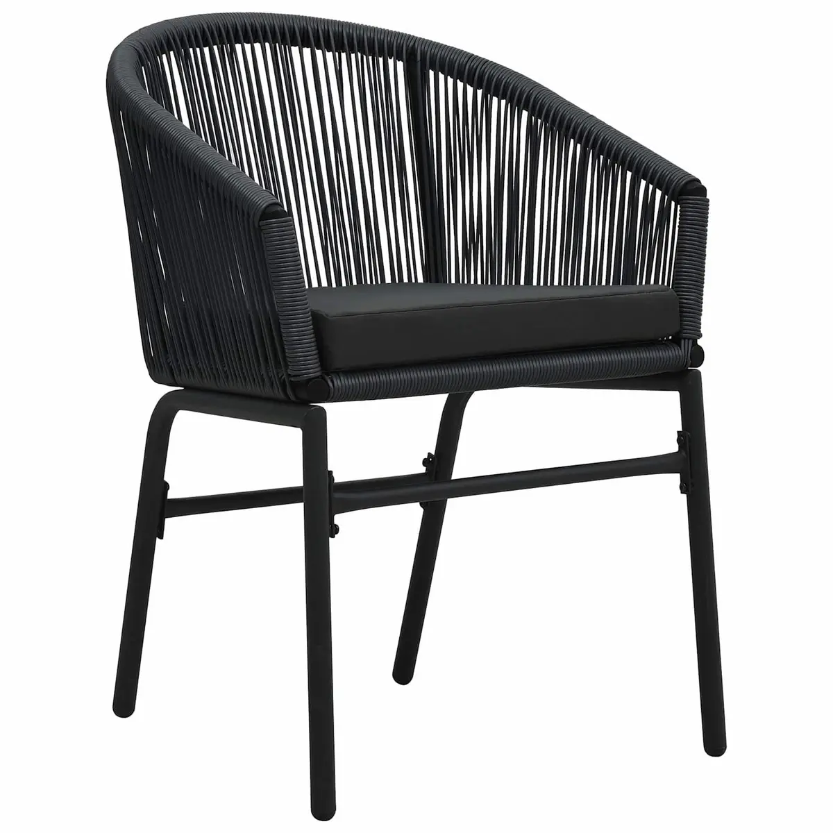 5-Piece Black Steel Dining Set for Outdoor Spaces
