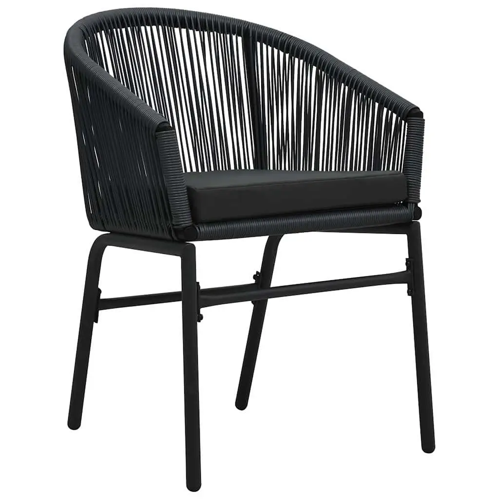 Garden Dining Set 5 Piece Black Steel Frame Outdoor Furniture Patio Dining Table