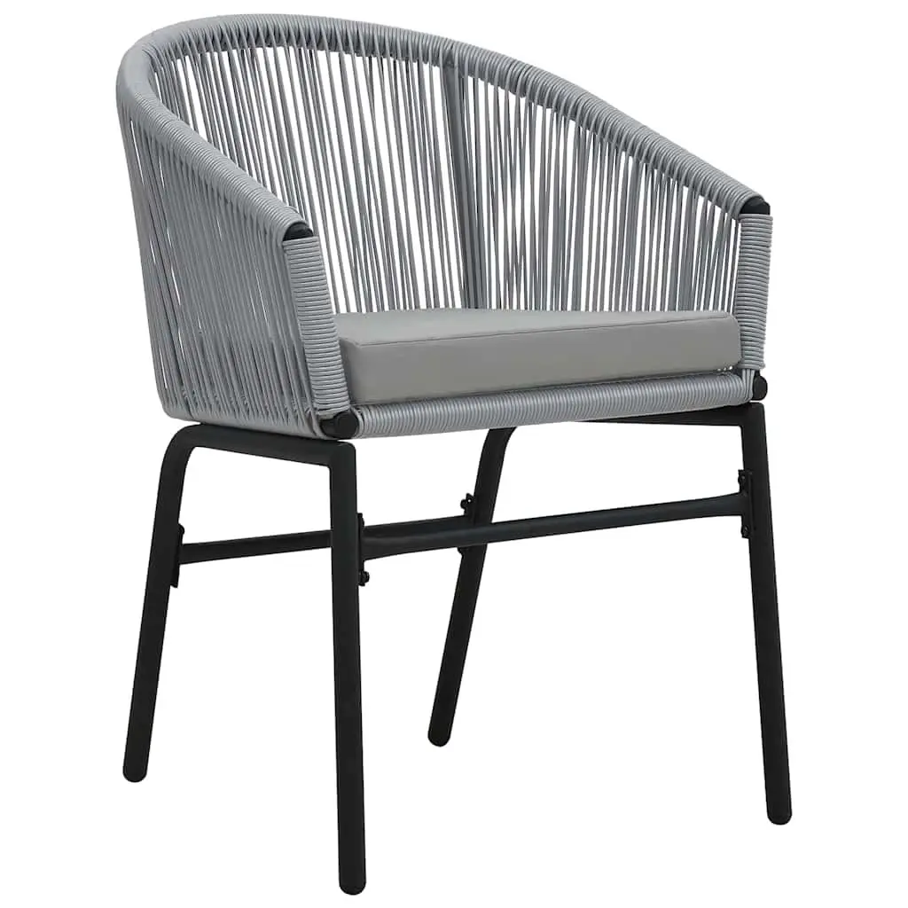 Garden Dining Set 3 Piece Outdoor Furniture Steel Tempered Glass Top Anthracite