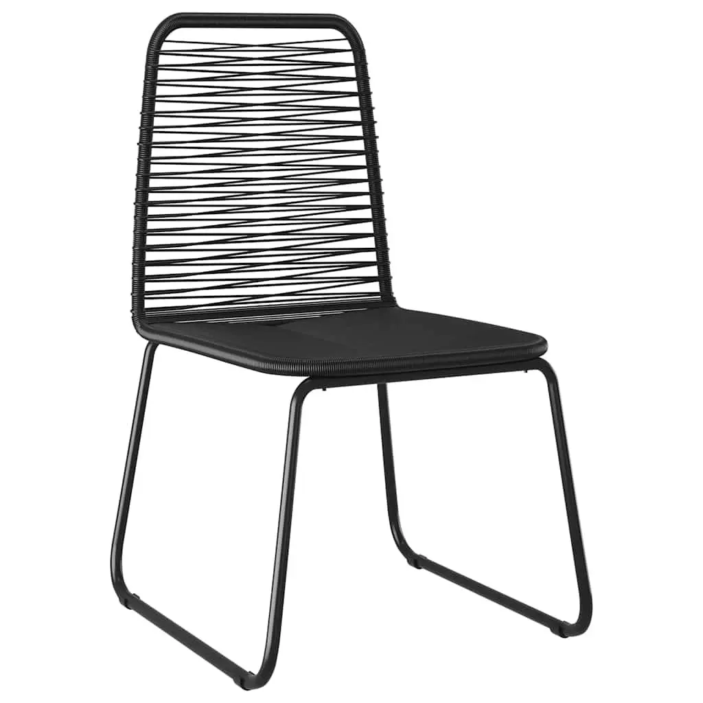 Garden Dining Set 5 pcs Black Steel Outdoor Furniture Rectangular Table Chairs
