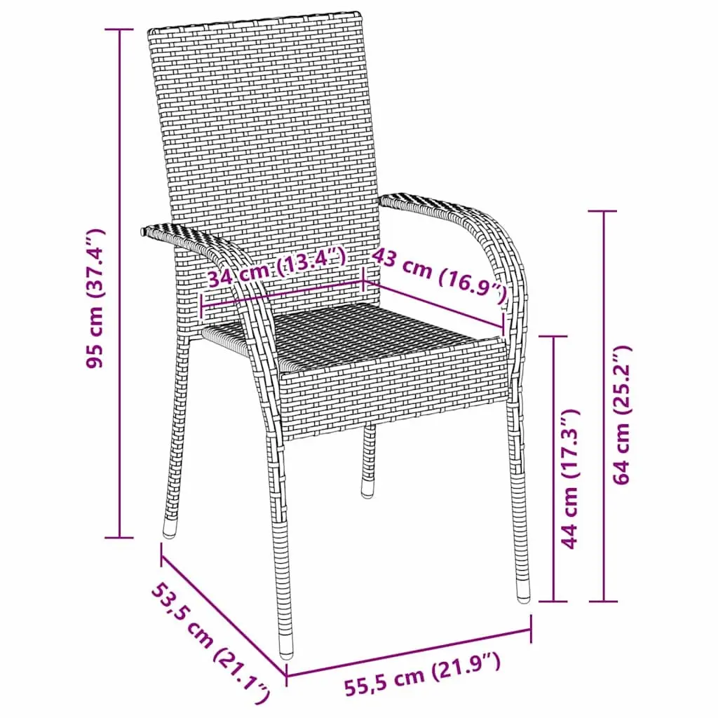 Garden Dining Set Brown 5 Piece Outdoor Furniture Rectangular Table Chairs Steel