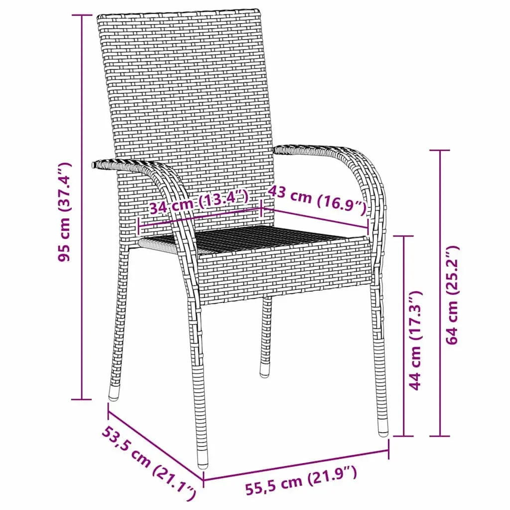 Garden Dining Set 5 Pieces Black Steel Frame Outdoor Patio Furniture Rectangular