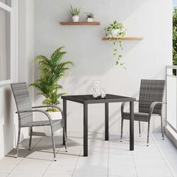 Compact 3-Piece Outdoor Dining Set in Grey