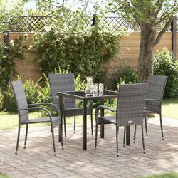 Concise and Stylish 5-Piece Grey Dining Set